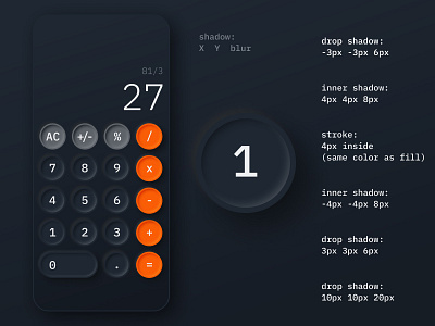 Daily UI 004 - Calculator black calculator daily 100 challenge dailyui darkmode ios mobile orange