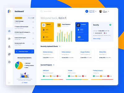 Task Management System admin charts crm dashboard figma free kanban logo management project security statistics task time tracking udix ui ui kit ux web