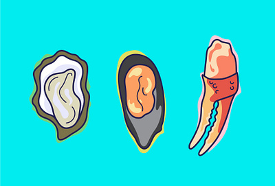 Shellfish illustration illustrator seafood shellfish vector