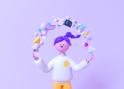Learn more 3d art cinema4d design girl illustration pencil sketch skill stars