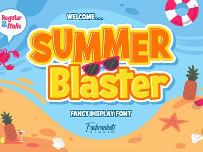 Summer Blaster branding design font font awesome font design holiday logo summer summer flyer travel travelling trip typography vacancy vector website