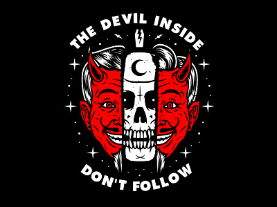 The Devil Inside apparel artwork branding clothing design graphic illustration logo skull streetwear vector