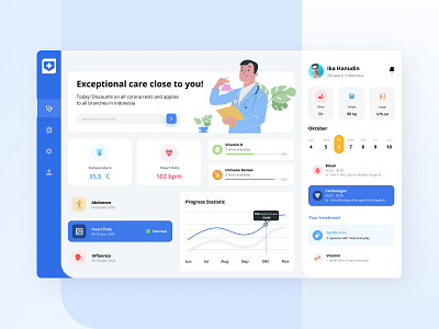 Health Dashboard Summary blue clean clean design dashboard ui doctor health health app healthcare hospital hospital app icon interface medic medical app medical care minimal ui design ui ux uidesign web design