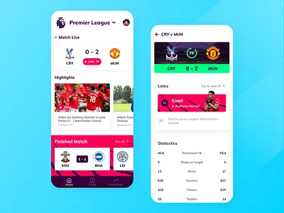 Sport Match App app daily ui dailyui design designjam football manchester united mobile app design mobile ui mockup mockup design pl premierleague redesign sport sport match sports design ui uiux
