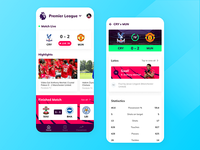 Sport Match App app daily ui dailyui design designjam football manchester united mobile app design mobile ui mockup mockup design pl premierleague redesign sport sport match sports design ui uiux