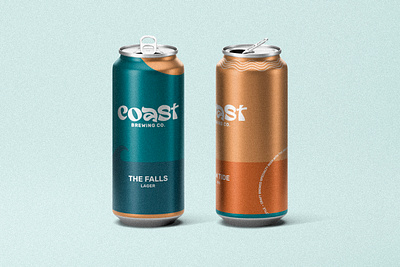 Logo & Brand : Coast Brewing Co. beer cans branding design drink hand lettering illustration logo logo design mockup packaging vector
