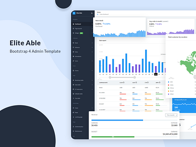 Elite Able - Bootstrap 4 Admin Template 100daysui admin admin dashboard admin dashboard template admin design admin panel admin template admin templates admin theme bootstrap 4 bootstrap admin branding sales sales dashboard sales page sass ui ui ux designer uidesign uiux