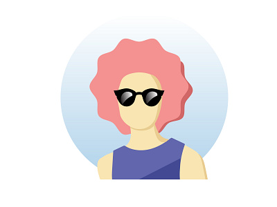 Illustration - Girl with Sunglasses 2d adobe illustrator illustration vector