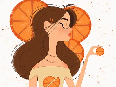 A shot of Citrus! brunette citrus cute girle girlie orange pastel