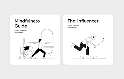 UX ideation card design artwork branding doodle graphic illust illustration influencer minimalism pictogram simplicity visualidentity yoga