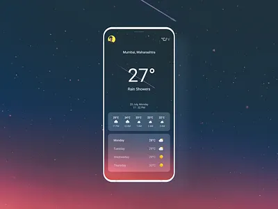 Weather App UI app ui design illustration logo mucic player design uiux ui ux ui ui design ui ux ux web