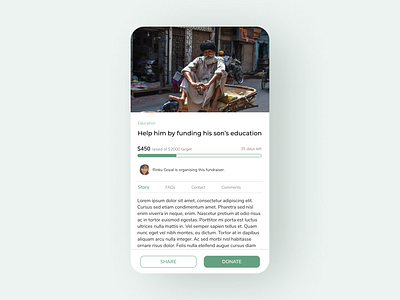 032 Crowdfunding Campaign app design app ui campaign crowdfunding crowdfunding campaign daily ui daily ui 032 dailyui donation figma funding ui design ui inspiration uiux