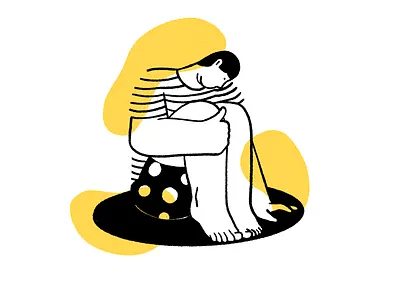 Loneliness illustration illustration art man procreate simple