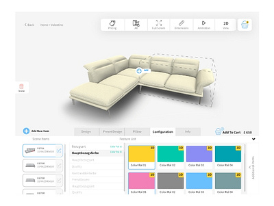 configuration page configuration configurator customize product furniture app furniture design ui ux