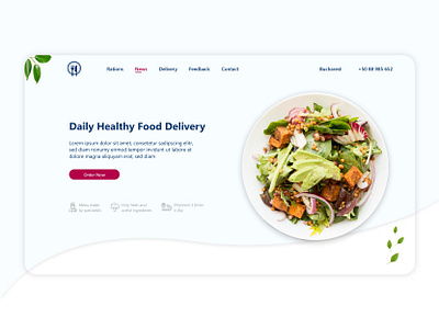 #Daily #003 - Landing Page 003 art daily dailyui design flat food graphic design healthy food icon illustration illustrator logo order salad ui ux vector web website