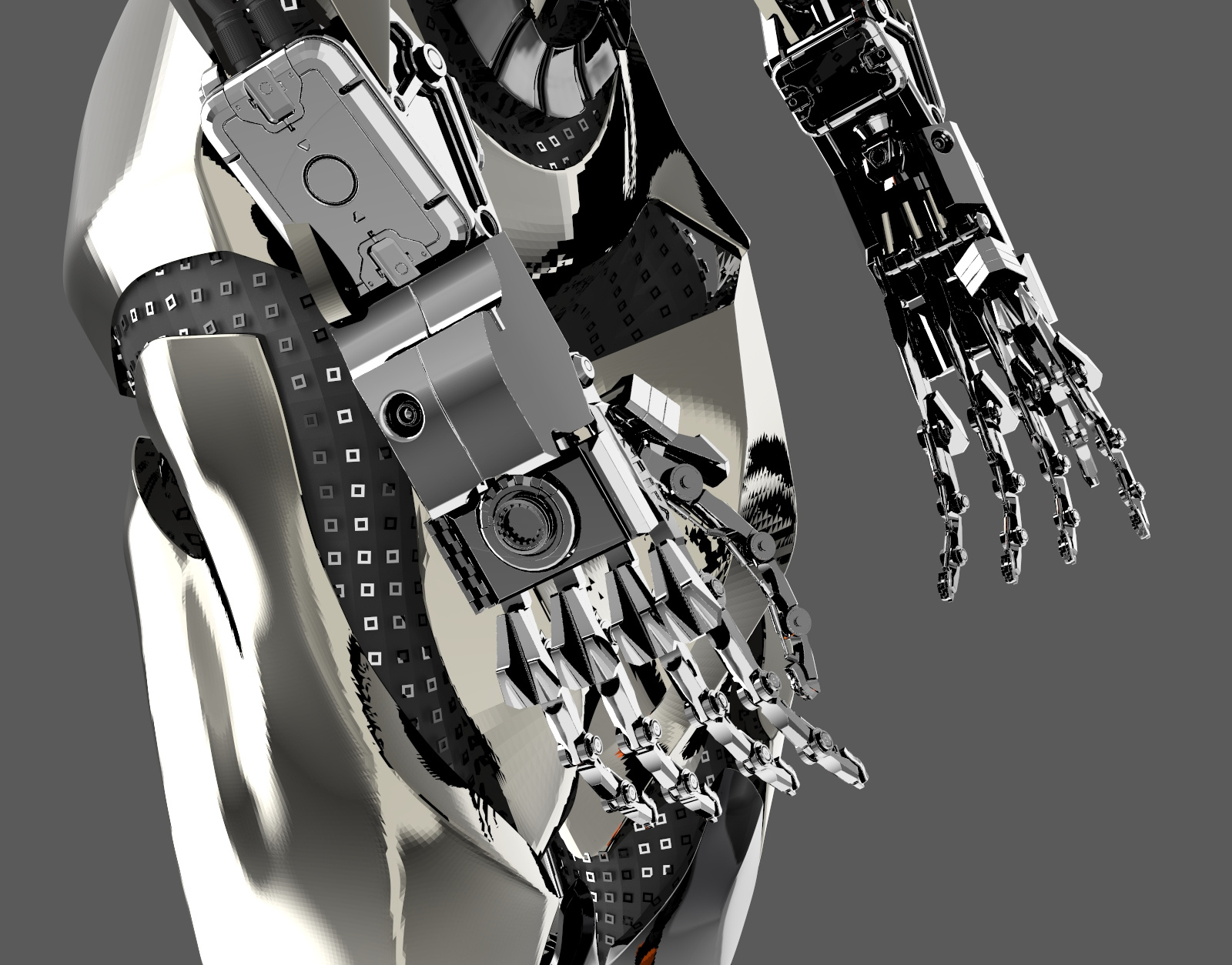 Example of cyberpunk 2077 inspired mechanical hand