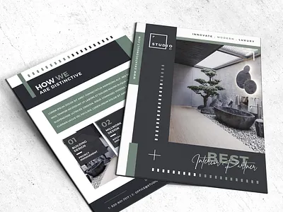 Presentation Folder PSD brand branding corporate creative design folder folder design graphic identity interior interior folder modern photoshop presentation print print ready professional studio