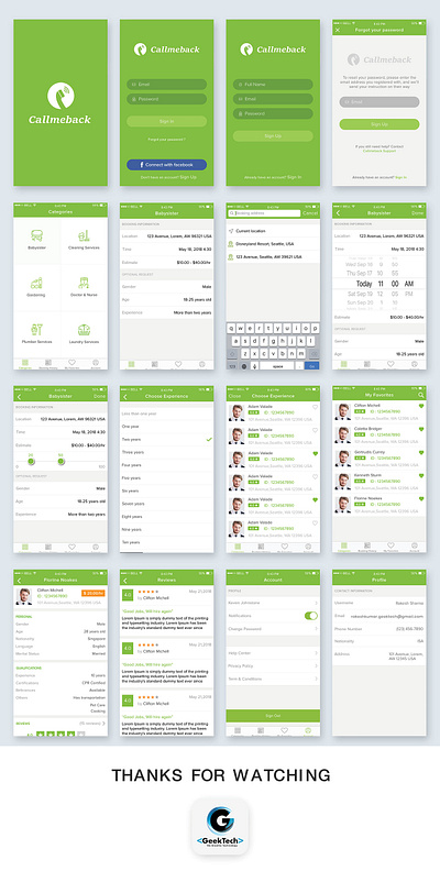 Call me Cack App design illustration ui ux vector