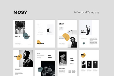 MOSY - Keynote A4 Vertical Template a4 size branding catalog clean design icon inspiration keynote magazine minimal minimalist mockups powerpoint presentation stylish template ui vertical