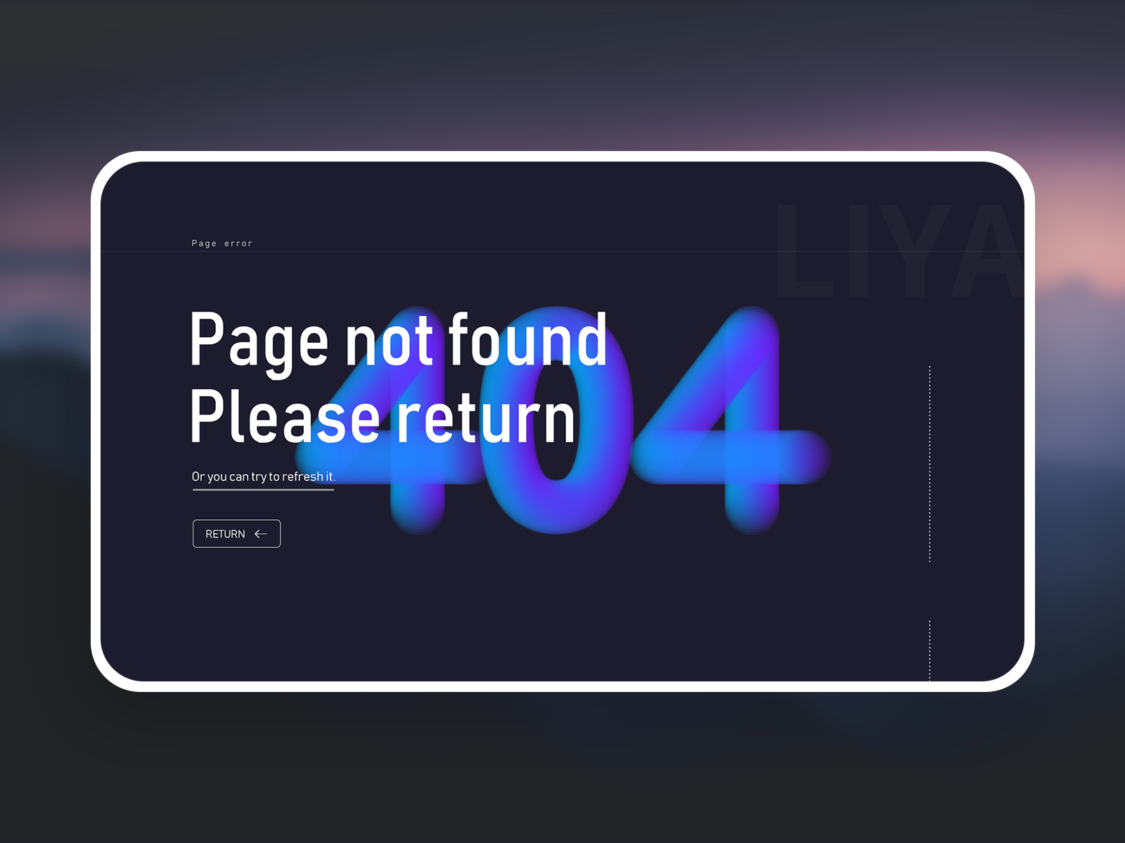 Example of 404 web pages