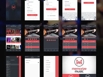 Memorize Music App Design app branding design illustration logo ui ux web