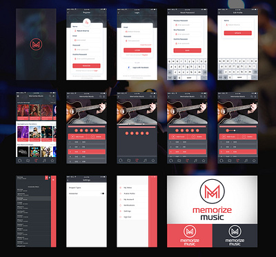 Memorize Music App Design app branding design illustration logo ui ux web