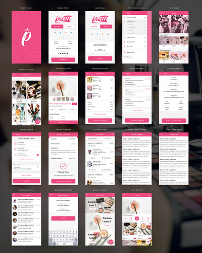 Pretti online salon booking app Flow Design design illustration logo typography ui ux web