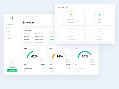 EOS Wallets bitcoin blockchain crypto cryptocurrency dashboard eos ethereum ethworks exchange finance wallet