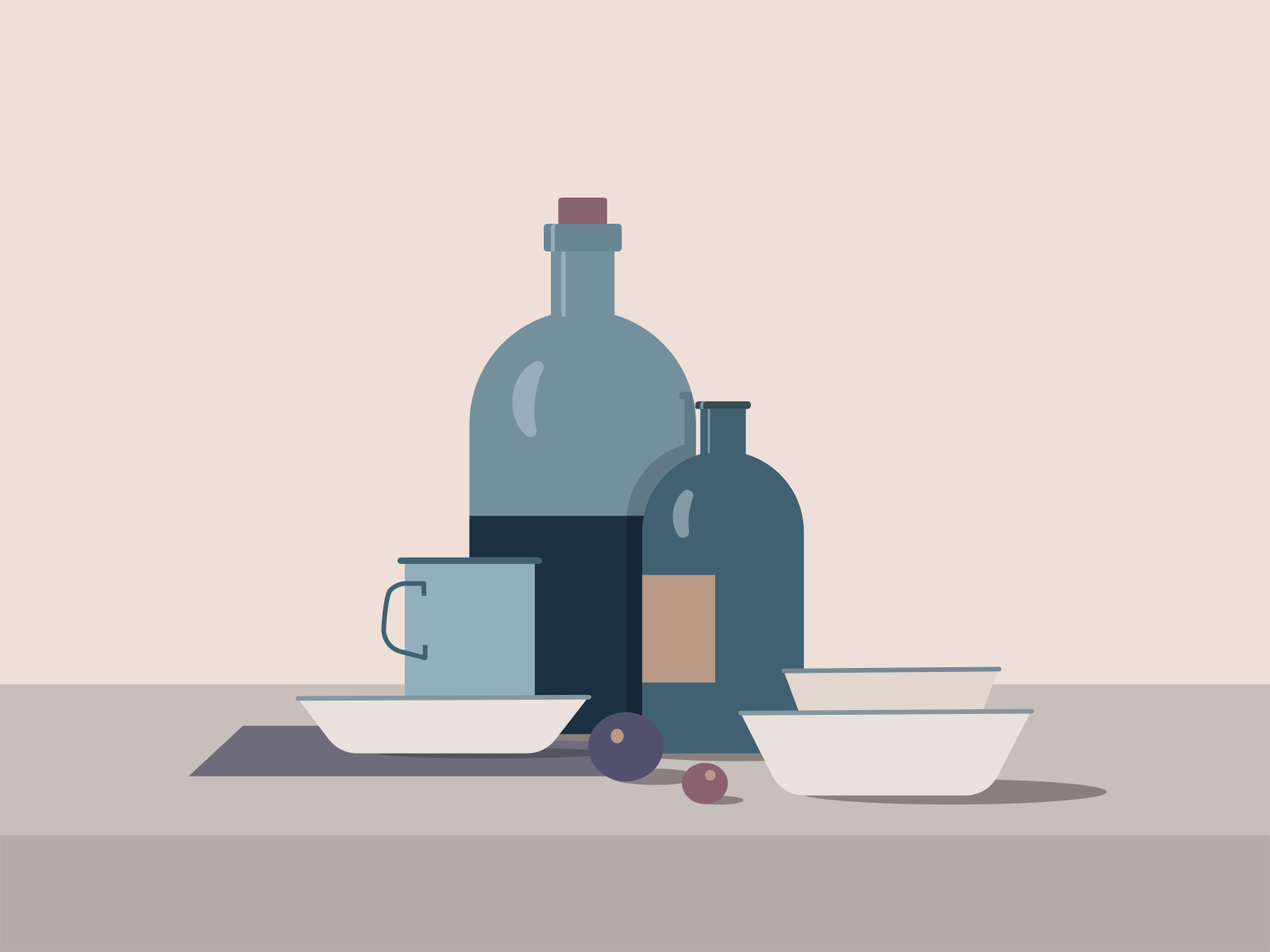 Exploring Nature Morte 2d animated gif animation bottle colorful cute design digitalart dribbble flat illustration motion simple vector