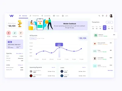 Card Dashboard banner card dashboard fintech graph illustration overview payment statistics ui ux