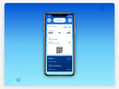Smart Calendar UI—Passes accessible airport behavior boarding calendar card context gesture interaction design iphone machinelearning product smart travel travel app ux widget
