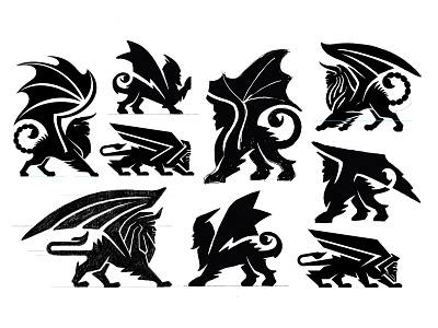 Manticore sketches (3) animal branding brandmark human identity identity designer illustration logo logo design logo designer manticore mark process sketches symbol designer