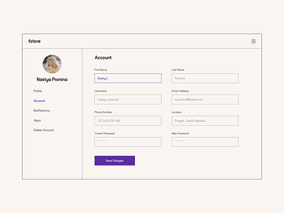 Daily UI 007 – Settings daily ui daily ui challenge design interface profile settings ui ux web web design