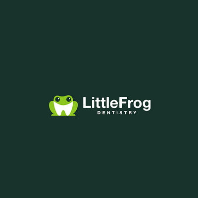 little frog dentistry animal clever creative cute dental dentist dentistry design frog logo minimal simple