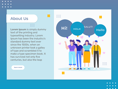About us landing page about us page