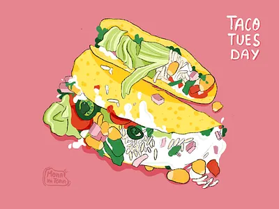 TACO Tuesday 🌮 apple pencil digital graphic illustration illustrator mexican procreate procreate app taco tuesday