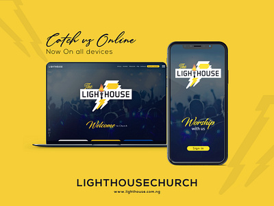 Lighthouse Church abuja app brand identity branding christian church church branding design illustration illustrator logo mobile design mobile uiux mockup responsive website ui web website design