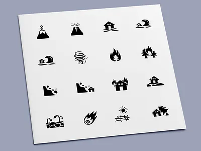 Disaster Icons catastrophe disaster drought earthquake fire flood hazard hurricane icon icons landslide tsunami volcano
