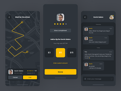 Taxi App app app design application black cab car dark design driver figma interface ios mobile taxi transport ui