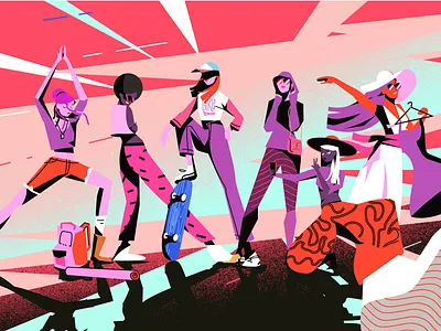 Girl Power 2danimation 3d aftereffects animation branding design designmatters illustration illustrator motion motiondesign motiongraphics motionographer sketch sugarblood sunset travel vector