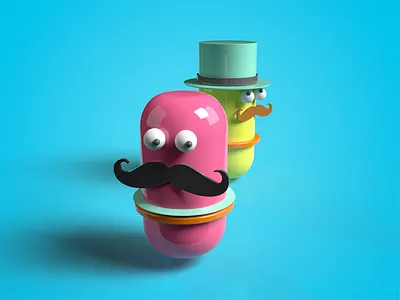 Mustache Man anime design illustration minimal vector