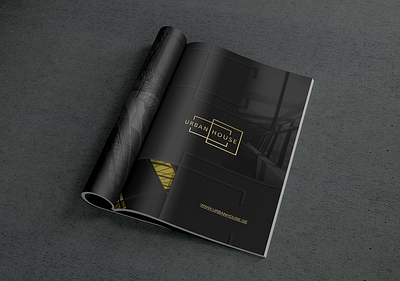 magazine black and gold brand design branding graphicdesign magazine magazine design minimalist real estate real estate logo