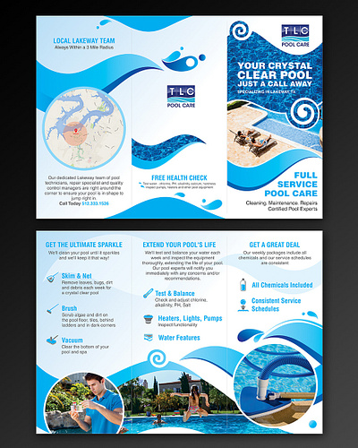 New Pool Care Company brochure design catalogue design coreldraw creative creative design design flyer design graphics illustration illustrator leaflet design photoshop post card typography vivekgraphicdesign