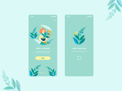 Grow a plant - mobile app (IOS) app design flower flower illustration flowers flowers illustration illustraion ios onboard onboarding onboarding screen onboarding screens onboarding ui ui uidesign uiux vector vector art vector illustration vectorart vectors