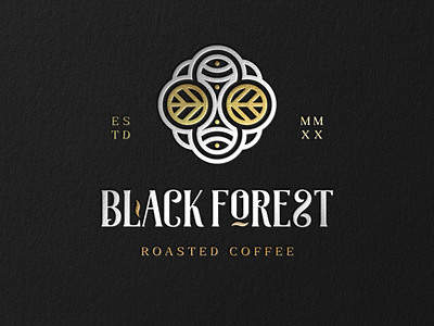 Black Forest Logo Design black coffee gold label logo logodesign packing retro silver vintage