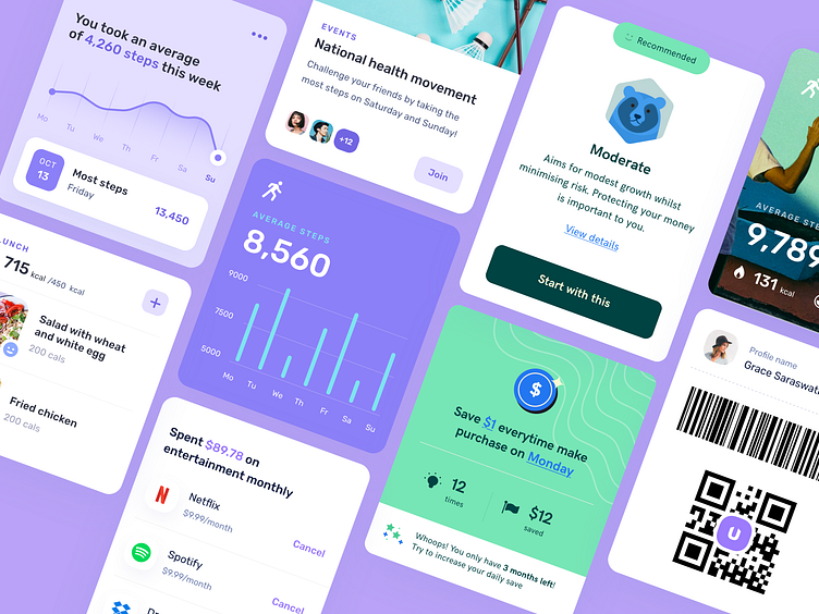 Mobile UI by Grace Saraswati on Dribbble