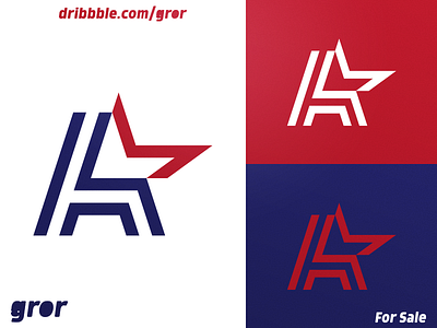 A & Star Logo aaa america american for sale gror letter logo logo design logoground logotype star stripe type uppercase usa