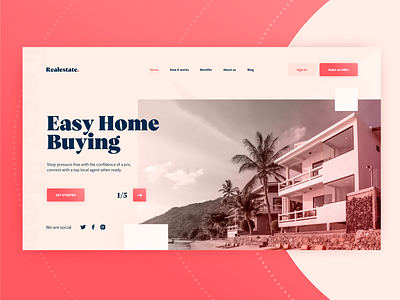 Real Estate Portal for the US market clean design flat homepage landingpage minimal realestate ui ux web webdesign website