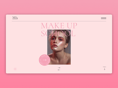 Make Up School concept concept design make up makeup makeup artist minimal ui ui ux ux web website