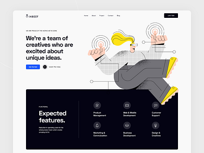 Inbeet Technology 2020 trend clean colour design header hero illustraion illustrator landing ui ux web web design website